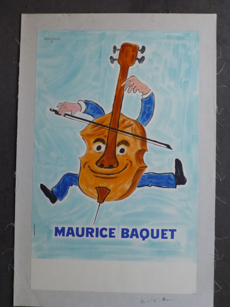 Plakat Savignac - Maurice Baquet violonceliste 