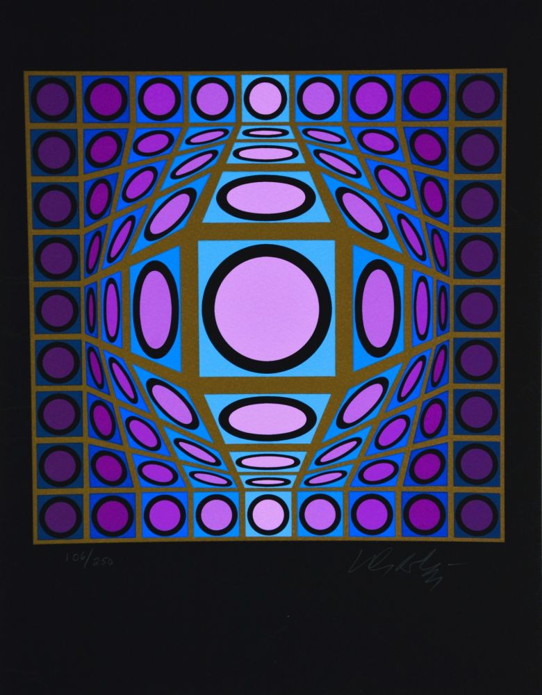 Siebdruck Vasarely - Microcosmos 