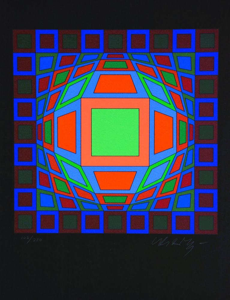 Siebdruck Vasarely - Microcosmos 