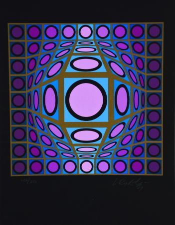 Siebdruck Vasarely - Microcosmos 