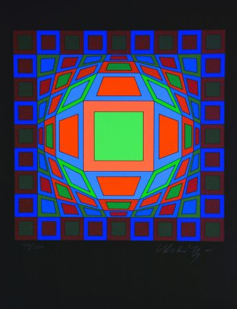 Siebdruck Vasarely - Microcosmos 