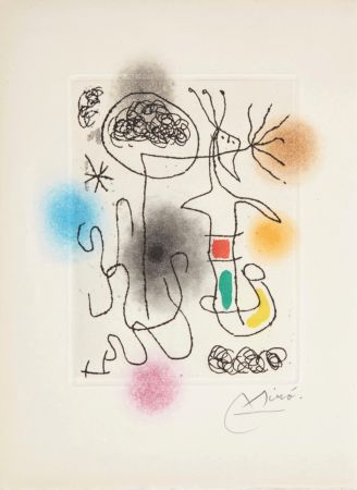 Aquatinta Miró - Midi Le Trèfle Blanc