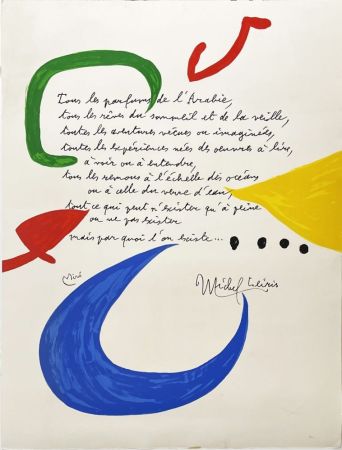 Lithographie Miró - Miro - Leiris 