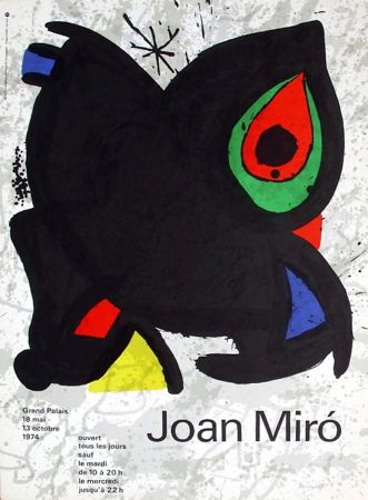 Plakat Miró - MIRO GRAND PALAIS 1974. Affiche originale en lithographie.