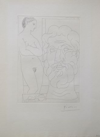 Stich Picasso - Modèle et Grande Tête Sculptée (B170 Vollard)
