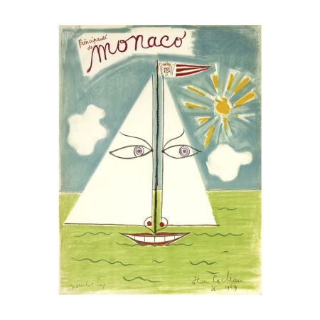 Lithographie Cocteau - Monaco 