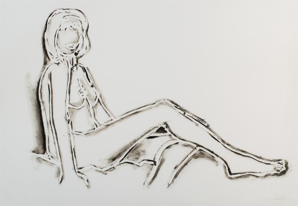 Lithographie Wesselmann - Monica reclining towards right