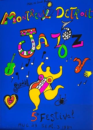 Siebdruck De Saint Phalle - Montreux Detroit Jazz 5th Festival (Nana jaune) 