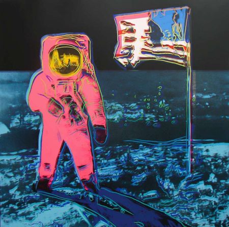 Siebdruck Warhol - Moonwalk, Blue and Pink (FS II.405)