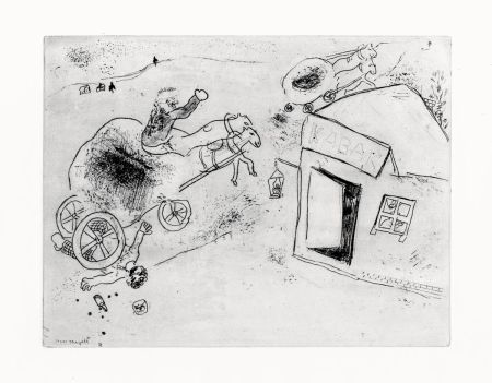 Radierung Chagall - Mort de Mets-les-pieds-dans-le-plat