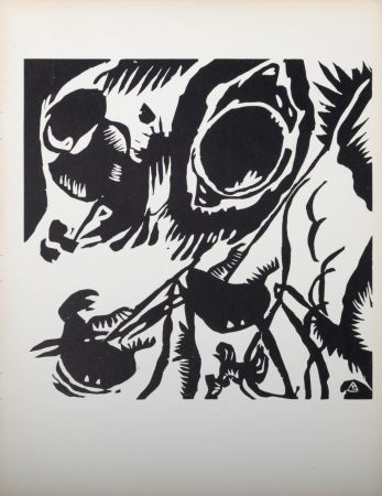 Holzschnitt Kandinsky - Motif aus Improvisation 25 : The Garden of Love, 1938