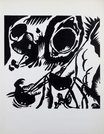 Holzschnitt Kandinsky - Motif aus Improvisation 25 : The Garden of Love, 1959