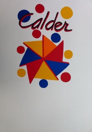 Lithographie Calder - Moulin à vent en couleurs Expo 73, Galerie Maeght