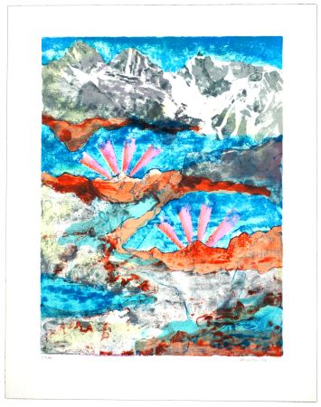 Lithographie Siversten - Mountain red