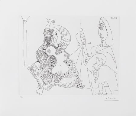 Stich Picasso - MOUSQUETAIRE ET ODALISQUE, MEDUSE, (BLOCH 1902) – etching – 1970
