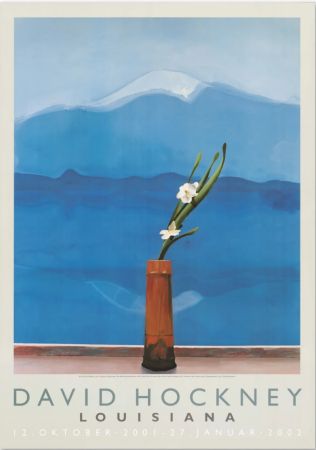 Plakat Hockney - Mt. Fuji and flowers