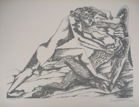 Lithographie Zadkine - Mythologie Hercule et une jument de Diomède