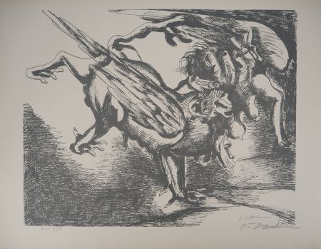 Lithographie Zadkine - Mythologie : Hercule luttant contre l'hydre de Lerne