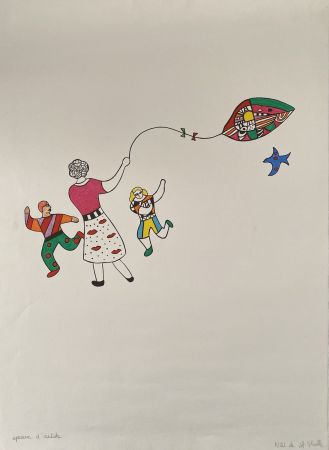 Lithographie De Saint Phalle - Méchant - Méchant - Le cerf-volant