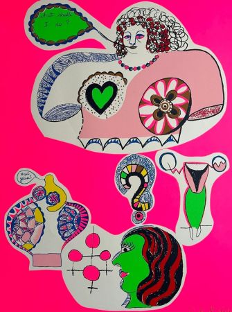 Siebdruck De Saint Phalle - Nana Power (Planche xVIi) : What shall I do ? 