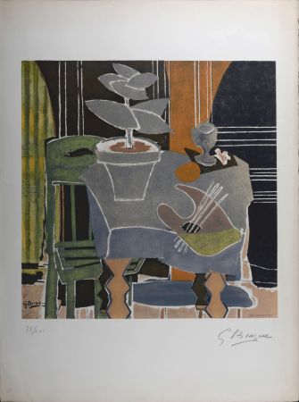 Lithographie Braque (After) - Nature morte à la palette, 1960 - Hand-signed!