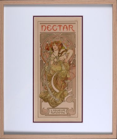 Lithographie Mucha - Nectar, 1902 - Framed