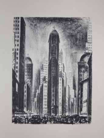Lithographie Lubbers - NEW-YORK / TIMES SQUARE