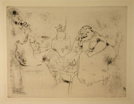 Radierung Chagall - (Nicolas Gogol, Les Ames Mortes, 18)