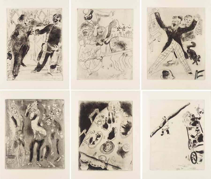 Illustriertes Buch Chagall - Nicolas Gogol : LES ÂMES MORTES. 118 eaux-fortes originales de Marc Chagall