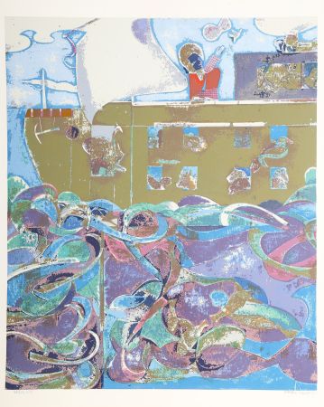 Siebdruck Bearden - Noah, The Third Day (Noah's Ark)