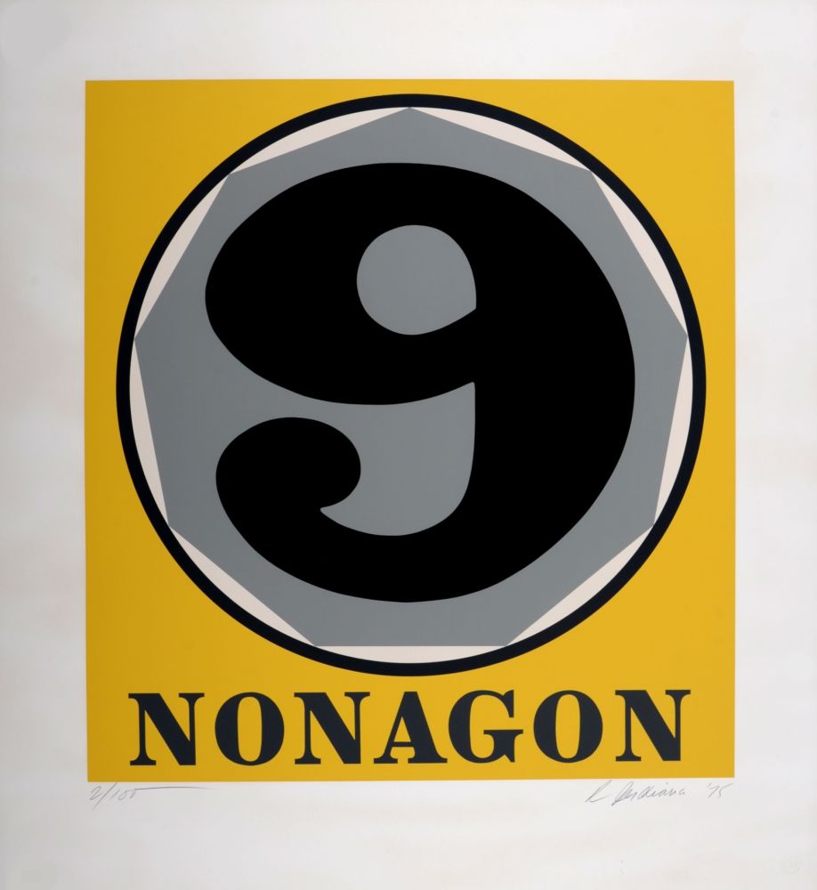 Siebdruck Indiana - Nonagon, 1975 - Hand-signed