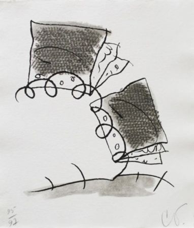 Lithographie Oldenburg - Notebook Torn in Half (State II)