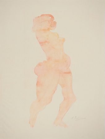 Lithographie Rodin - Nu dansant