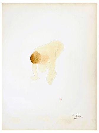 Lithographie Rodin - Nu de femme