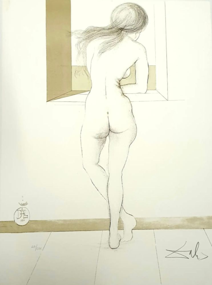 Lithographie Dali - Nude at the Window