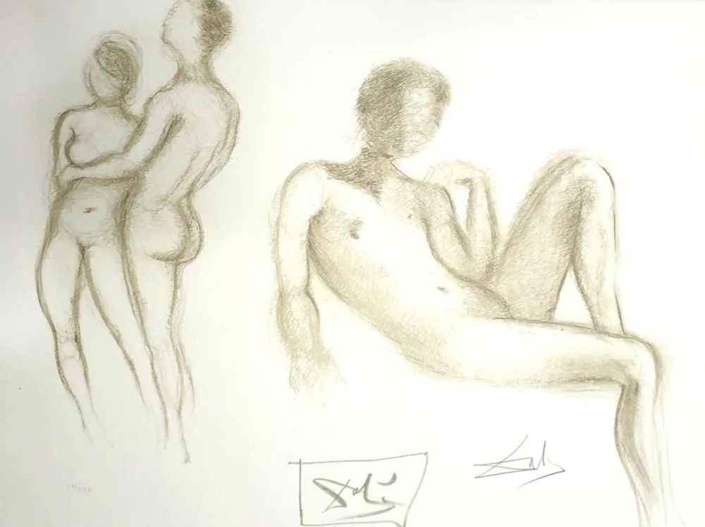 Lithographie Dali - Nude Couples