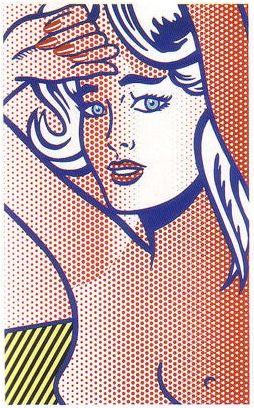 Siebdruck Lichtenstein - Nude with Blue Hair, State 1