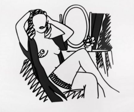 Siebdruck Wesselmann - Nude with Mirror