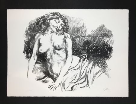 Lithographie Guttuso - Nudo seduto