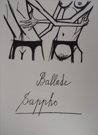 Lithographie Buffet - Nus enlacés, Ballade de Sappho