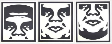 Lithographie Fairey - Obey 3 Face (White)