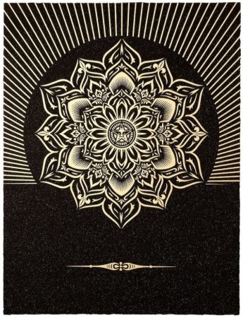Siebdruck Fairey - Obey Lotus Diamond (Black / Gold)
