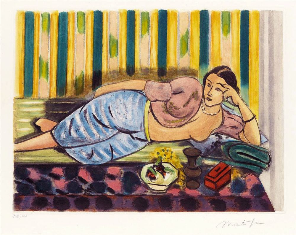 Aquatinta Matisse - Odalisque au Coffret Rouge (Odalisque with Red Box)