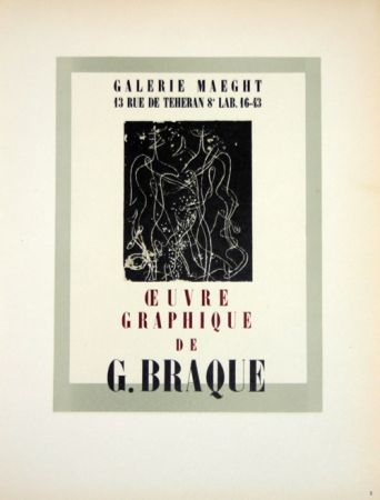 Lithographie Braque - Oeuvre Graphique  Galerie Maeght