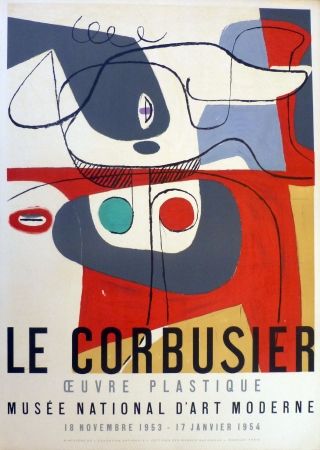 Lithographie Le Corbusier - Oeuvre plaastique, musée national d'art  moderne de la ville de Paris 