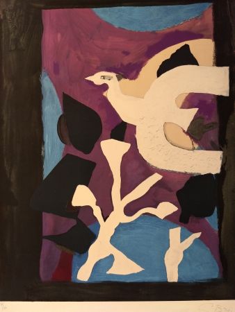 Lithographie Braque - Oiseau