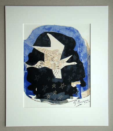 Lithographie Braque - Oiseau et étoiles