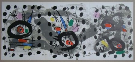 Lithographie Miró - Oiseau solaire, oiseau lunaire, étincelles