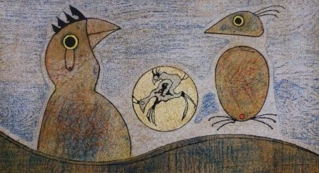 Lithographie Ernst - Oiseaux