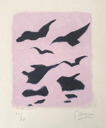 Lithographie Braque - Oiseaux 